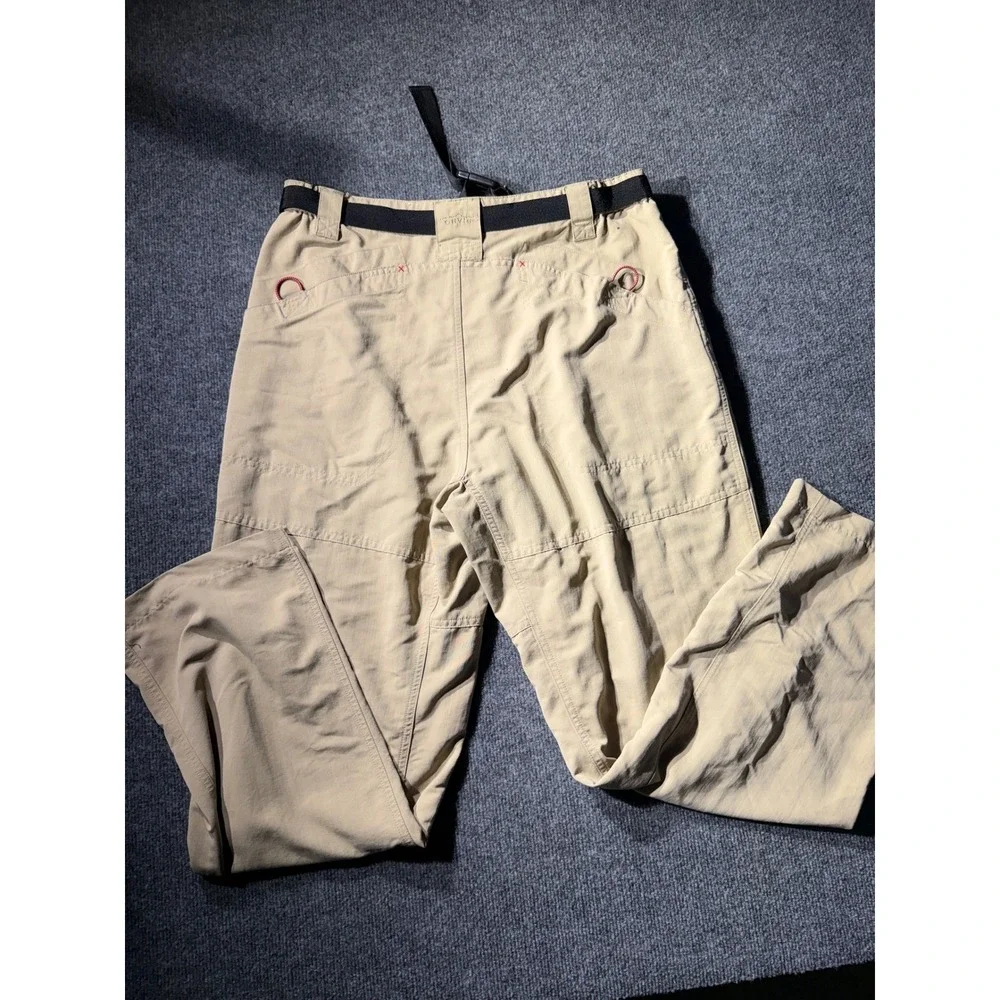 Orvis Trout Bum Mens Medium Khaki Nylon Hiking Fishing PantsIntegrated Belt34x30